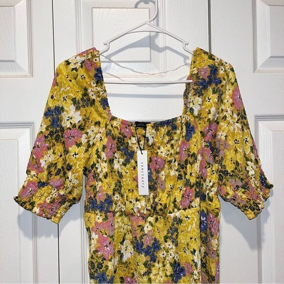 NWT SANCTUARY Easy Smock Square Neck Dress In Sweet & Sour Women’s size Large - Picture 5 of 10